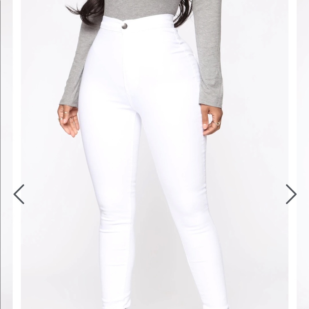 White High Waist Skinny Jeans